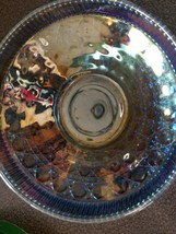 Vintage ~ Carnival Glass Bowl ~ 10.5&quot; Dia. ~ Cut Glass with Floral Desig... - £35.29 GBP