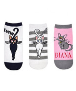 Sailor Moon Cats 3-Pair Pack of Low Cut Socks White - £15.72 GBP
