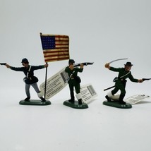 Britains LTD 1971 Vintage Soldiers Metal Base 3 Pieces New Painted - $32.73