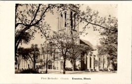 RPPC Evanston Illinois First Methodist Church Postcard W4 - £9.40 GBP