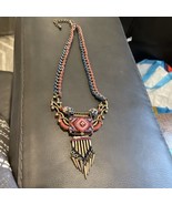 Beautiful vintage Egyptian revival 20-in AB rhinestone necklace - $75.43 CAD