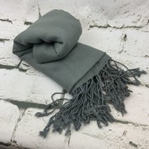 Womens Fashion Scarf Solid Gray Fringe Soft Fleece Fringe 29” X 70” - £7.77 GBP