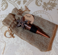 Starfish Bottle Stopper Wine Topper Bronze Color Nautical - $129.54 MXN