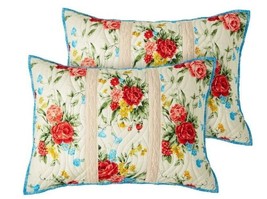 2-Pioneer Woman ~ SWEET ROSE ~ Quilted ~ King Size Pillow Sham Set ~ 20 x 36 - £26.90 GBP