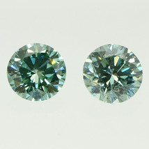 Round Shape Diamond Matching Pair Fancy Turquoise Loose Enhanced VS1 0.56 TCW - £419.66 GBP