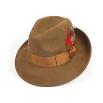 Men's Milani Wool Fedora Hat Soft Crushable Lined FD219 Pecan Brown image 2