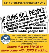 2nd Amendment Bumper Sticker - If guns kill people Set of 2 Bumper Sticker 8.6x3 - £7.73 GBP