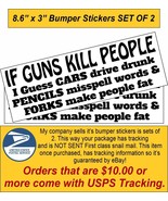 2nd Amendment Bumper Sticker - If guns kill people Set of 2 Bumper Stick... - £7.78 GBP