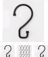 Threshold S Hook Shower Curtain Rings Matte Black Rust Resistant Zinc - $18.20 CAD