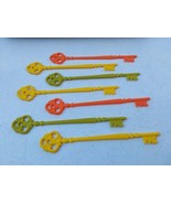 Vintage Cocktail Stirrers 1970&#39;s Skeleton Key Swizzle Sticks Plastic Bar... - $14.00