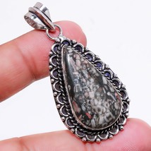 Black Fossil Coral Pear Shape Gemstone Handmade Pendant Jewelry 2.20" SA 641 - £3.98 GBP