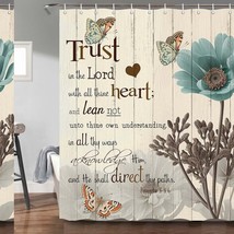 Rustic Teal Tulip Shower Curtain 69x70 Inches - $54.44