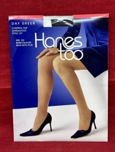 NEW Size CD Black Hanes Too Day Sheer Sandalfoot Control Top Pantyhose N... - $9.41