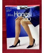 NEW Size CD Black Hanes Too Day Sheer Sandalfoot Control Top Pantyhose N... - £7.37 GBP