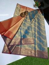 Premium Kanjivaram Look Zari Silk Saree,  Zari Weaving Saree, Wedding Saree, Gif - £61.15 GBP