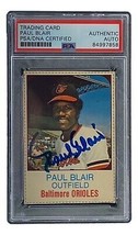 Paul Blair Firmado Baltimore Orioles 1975 Azafata #12 Carta PSA / DNA - £46.51 GBP