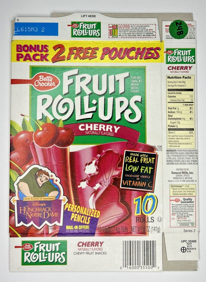 2000's Empty Fruit Roll-Ups 10 0.5 OZ Box SKU U199/248 - $14.99