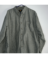 Route 66 Button Up Shirt Men&#39;s Size XL Long Sleeve Green Cream Check Cott - $13.16 CAD