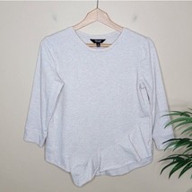 Simply Vera Vera Wang | Oatmeal Asymmetrical Hem Sweatshirt womens size medium - £10.09 GBP