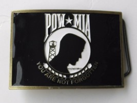 Pow Mia You Are Not Forgotten Belt Buckle 3.25 Inches - £13.10 GBP