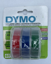 Dymo Caption Maker Tape Refill Red Green And Blue 3/8&quot;X9.8 Feet 3/Pkg - £10.03 GBP