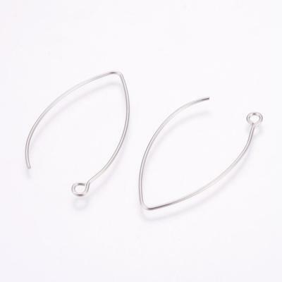 2 Marquise Earwires Stainless Steel Lever Ear Wires Earring Findings Sil... - $4.94