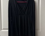 Focus 2000 Faux Wrap Long Sleeved Top Womens Large V Neck Knit Stretchy - $14.76