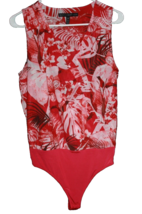 WHITE HOUSE BLACK MARKET One Piece Bodysuit Tank Top Red Floral Size Med... - $22.50