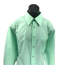 New Gen Men&#39;s Dress Shirt Mint Green Convertible Cuffs Size 16.5 34/35 - £10.54 GBP