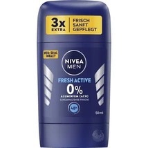 Nivea Men Fresh Active 0% Aluminum Solid Deodorant 50ml- Free SHIP- Damaged - £8.62 GBP