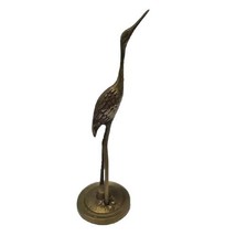 Solid Brass Crane Egret Heron Bird Figurine MCM 8” Tall Sculpture Vtg - £13.97 GBP