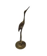 Solid Brass Crane Egret Heron Bird Figurine MCM 8” Tall Sculpture Vtg - £13.68 GBP