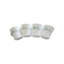 Four (4) Coffee Mugs ~ Corelle by Corning ~ Callaway ~ GREEN IVY &amp; SWIRL... - $40.00