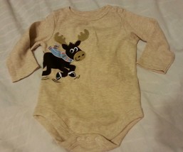 Boys Creeper Size 3-6 Months Oatmeal Brown Garanimals Long Sleeve - £7.18 GBP