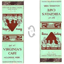 Vintage Matchbook Cover Virginia&#39;s Cafe restaurant Holdrege NEbraska 1940s - £7.73 GBP