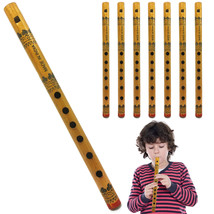 8 X Bamboo Flute Musical Instrument Wooden C Handmade Fipple 6 Holes Kids 12.8&quot; - £32.79 GBP