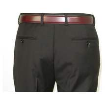 Men's Mantoni Flat Front Pants All Wool Super 140's Classic Fit 40901 Black image 11