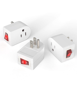 3Pack Grounded Outlet Switch W/On/Off, Plug in Single Outlet Adapter Ele... - $27.29