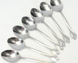 Oneida Tribeca Oval Soup Spoons Satin 6 3/4&quot; Stainless Lot of 7 - $29.39