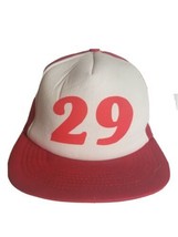 Vintage Racing Trucker Hat Cap Snapback Red White 80s 1980s #29 VTG  - £7.73 GBP