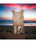 Eliza J MISSY Women&#39;s Dress Size 8 Lace Coral Gold Beige Shift Mini Form... - £46.55 GBP