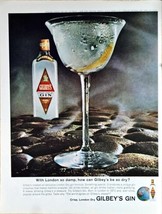 Gilbey&#39;s Gin - Born In London 1872 Dry 1964 Vtg Print Ad - $11.40