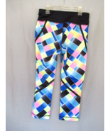 Fila Sport leggings Medium capri workout yoga running blue pink patchwork - £8.86 GBP