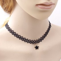 ZRHUA Charm Lady Handmade Black Star Lace Bracelet Fashion Retro Jewelry Lace Fl - £9.98 GBP