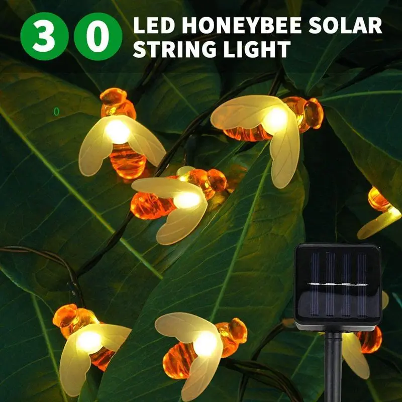 21FT 30 LED Honey  Solar String Light Waterproof Solar Fairy Light with 8 Lighti - £153.55 GBP