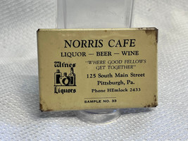 Celluloid Mirror Liquor Beer Wine Antique Norris Cafe Main St Pittsburgh PA - $29.95