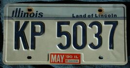 1983 Illinois License Plate-KP 5037-White/Blue-Land of Lincoln-Orange St... - $7.49