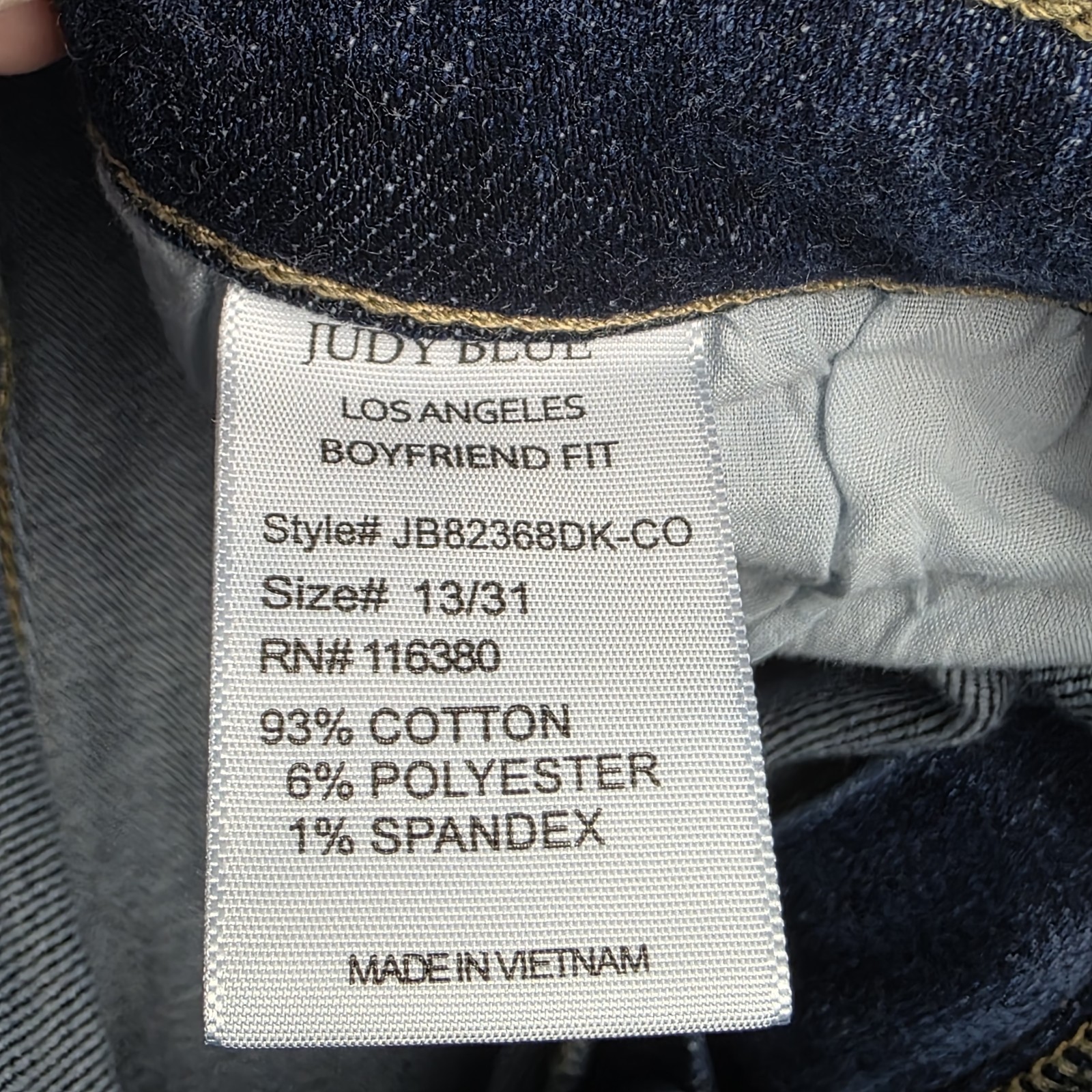 Judy Blue Jeans Womens Size 13/31 Boyfriend Fit High Rise Dark Wash Blue Denim  Item image 8