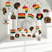 24 Pcs Black History Month Hanging Swirls Party Decoration African Ameri... - £14.88 GBP