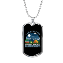 Camper Necklace Ready For Campfire Nights Necklace Stainless Steel or 18k Gold  - £37.49 GBP+